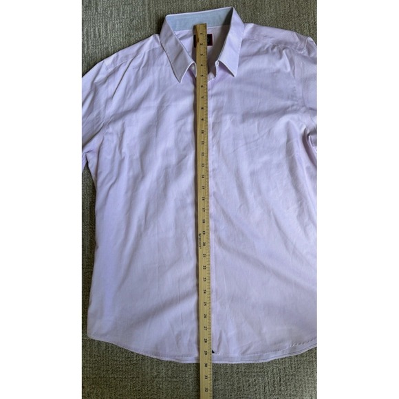 Untuckit - Large Mens Pink Button Down Dress Shirt - Slim Fit - Wrinkle Free - Picture 4 of 8